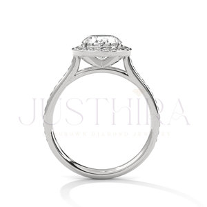High Quality 925 Silver VVS Moissanite Diamond <b>Ring</b> with Oval Cut and White Gold Overlay for Womens Wedding Engagement <b>Ring</b> - Product Image 5