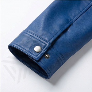 Chaqueta de Cuero para Hombre, Estilo Bomber, de Primera Calidad, al por Mayor, con Logotipo Personalizado, Impermeable, Ecológica, a la Moda, para Motocicleta - Product Image 6