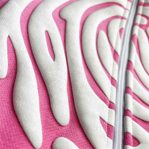 Sudadera con capucha pesada personalizable OEM Y2K con cremallera completa para hombre, estilo Hip Hop Streetwear, con logo bordado y estampado en relieve, ideal para invierno. - Product Image 2