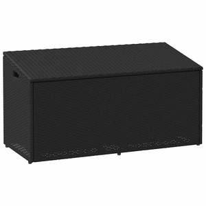 Caja de Almacenamiento Mediana para Jardín en Ratán Sintético Negro, Solución Elegante para Almacenamiento en Exteriores - Product Image 1