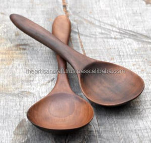 ช้อนไม้เสิร์ฟข้าวขนาดความจุ10มล. ดีไซน์แบบวอลนัทไม่เหมือนใครงานฝีมือช่างฝีมือ - Product Image 2