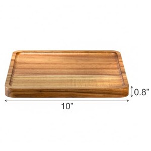 Platos Cuadrados de Madera de Acacia al por Mayor |   Bandejas de Servir de Diseño Geométrico Contemporáneo Hechas a Mano por Aqudus Saleem Moradabad - Product Image 3