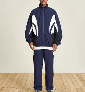 <b>Men's</b> Breathable Color Blocking <b>Racer</b> <b>Jacket</b> Stand Collar Zipper Closure Sporty Style Spring Wear - Product Image 3