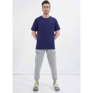 T-shirt pour homme bleu marine 100% coton imprimé sur mesure, décontracté, à manches courtes, séchage rapide, respirant, streetwear d'été, usage quotidien, haute qualité - Product Image 3