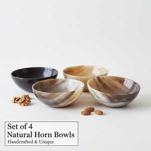 Handmade Polished Round Natural Horn <b>Decorative</b> <b>Plate</b> Set Modern Design Eco-Friendly Durable 4-Piece Set - Product Image 2