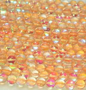 Perles rondes en quartz mystique couleur champagne, lot en vrac de pierres précieuses naturelles pour la fabrication de bijoux, perles en vrac pour le bricolage - Product Image 6