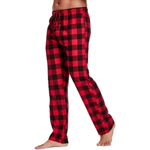 Pantalon en flanelle sur mesure pour homme, fabriqué aux États-Unis, doux, à carreaux, taille élastique, vêtements d'hiver élégants, offre en gros - Product Image 2