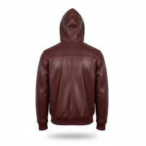 Leather Hoodie Stylish Everyday Use Modern Fashion Winter Men Women High Quality - Product Image 5