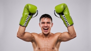Dumela Genuine <b>Green</b> Leather Boxing Gloves <b>Lace</b>-Up Design with Logo Patch - Product Image 5