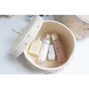 Colorful Dot Basket With Lid For Kitchen Storage Stylish Organizer Food Items And <b>Home</b> <b>Essentials</b> Multipurpose Use From India - Product Image 3