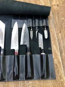 Organisateur de couteaux de chef en cuir véritable durable, de luxe, décontracté, multifonctionnel, portable LBKR-0060 - Product Image 6