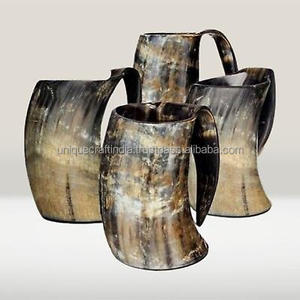 2025 Tasses en corne de Viking sculptées à la main Tasse à boire nautique écologique Corne d'animal véritable polie à un brillant bon prix - Product Image 2