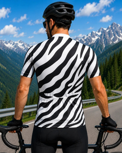Maillot de Ciclismo para Hombre, Manga Corta, Estampado de Cebra, Secado Rápido, Transpirable, para Ciclismo de Carretera y MTB - Product Image 4