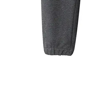 Pantalon de survêtement gris foncé pour homme, taille élastique avec cordon de serrage, décontracté, poches latérales, en coton tricoté, poids moyen, pour l'automne - Product Image 2