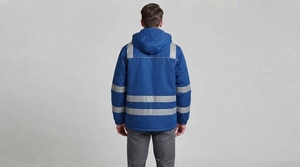 Chaqueta de Trabajo Resistente al Agua de Alta Visibilidad con Capucha Reflectante, Ropa de Trabajo para Exteriores, Proveedor de Uniformes Personalizados - Product Image 2