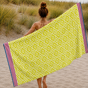 Toallas de playa Fouta de algodón 100% con diseño moderno impreso de súper calidad, toalla Hammam para uso en la playa, venta al por mayor en India. - Product Image 4