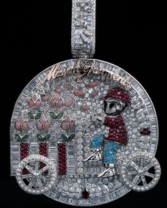 Pendentif de mode de luxe personnalisé en forme de cercle avec lettre, en argent 925, bijoux hip-hop, pendentifs lettres sertis de moissanite VVS - Product Image 1