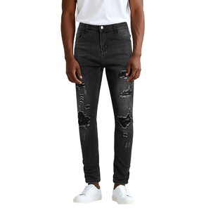 Custom Logo High Quality Mens <b>Jeans</b> Ripped Desgin Denim Pants Slim Fit <b>Jeans</b> Men - Product Image 1
