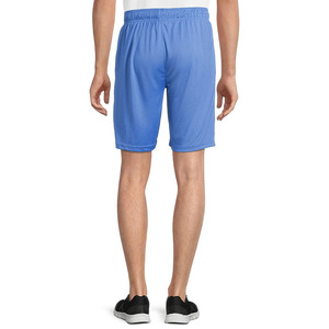 Shorts Bermuda bleus pour hommes, taille mi-haute, cordon de serrage, en polyester tricoté, décontractés, respirants, couleur unie, shorts de sport - Product Image 3