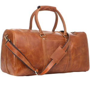 Wholesale Custom Logo Personalized Genuine <b>Leather</b> Duffel Bag Foldable <b>Mens</b> Travel Sports Gym Weekend Overnight Luggage <b>Holdalls</b> - Product Image 1