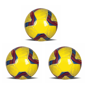 Ballon de football jaune avec motif rouge et bleu, durable, pour l'entraînement, adapté aux sports de plein air, léger, emballé et gonflé - Product Image 6