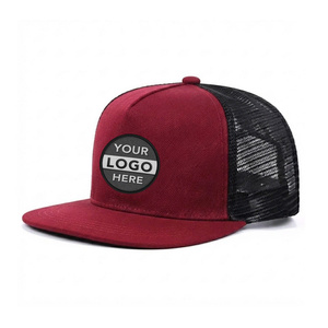 OEM Polyester 5 Panel Trucker <b>Hat</b> and Structure <b>Flat</b> Bill Custom Embroidery 3D Logo For Sport Fashion Unisex Caps - Product Image 1
