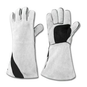 Long Double-<b>Sided</b> Flannel Cowhide Split Leather Gloves Double-<b>Sided</b> Flame Retardant Fireproof Safety Gloves with Heat Insulation - Product Image 5