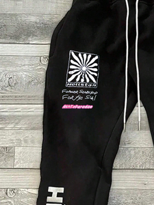 Nouveau pantalon de jogging évasé en coton de haute qualité pour homme, avec patchwork et taille élastique, pantalon de survêtement évasé délavé pour homme - Product Image 5