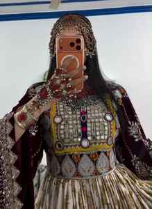 Vestido Afgano Kuchi de Manga Larga con Cintura Natural, Diseño Nuevo y Más Vendido, para Mujer, para Bodas y Fiestas, Talla Grande, Hecho a Mano - Product Image 5