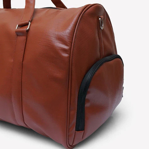 <b>Leather</b> Weekender Duffel <b>Bag</b> Zipper Closure Travel Durable Unisex Brown Duffel <b>Bags</b> - Product Image 5