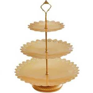 Vintage Gold Metal Pedestal Fruit Bowl Leaf <b>Edge</b> Design Decorative Serving Tray Centerpiece Stand for Dining Table Decor - Product Image 4