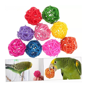 Paquete de Bolas de Mimbre y Ratán Ecológicas, Juguetes Masticables para Loros Pequeños, Quaker, Periquitos, Simples, Lindos, Color Natural, a Granel, Vietnam - Product Image 2