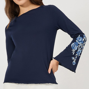 Women Embroidery Cotton T <b>Shirt</b> Full Sleeve Oversized Casual Streetwear Fashion Premium Quality Summer Daily Wear Tee - Product Image 5