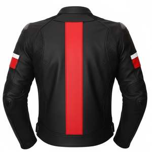 Veste de moto en cuir véritable de nouvelle conception avec logo personnalisé et couleur imprimée, imperméable, respirante, en Cordura, unisexe - Product Image 2