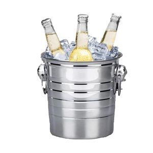 Custom Logo Stainless Steel Ice Bucket Insulated Party Ice <b>Container</b> <b>Wine</b> Champagne Cooler Bar Accessories for Home & Catering - Product Image 1