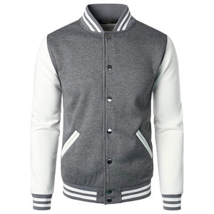 Chaqueta Deportiva Gris Blanca para Hombre, Corte Regular, Cierre de Botones, Estilo Casual, Chaquetas de Invierno al por Mayor - Product Image 1