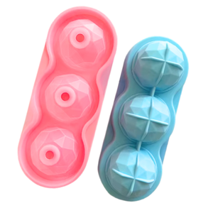 Bandeja de silicona para cubitos de hielo esféricos con 3 agujeros y tapa - Product Image 2