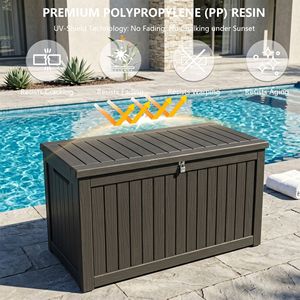 Boîte de rangement extérieure en résine imperméable de 230 gallons, verrouillable, pour coussins de terrasse et outils de jardin - Product Image 3