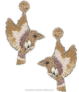 Pendientes Colgantes Hechos a Mano Unisex con Cuentas Gruesas, Diseño Floral, Estilo Bohemio, Inspirados en Perlas, Clásicos de la India, para Regalo de Fiesta - Product Image 5