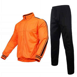 Survêtement de sport personnalisé uni avec fermeture éclair, coupe-vent, en nylon et polyester, respirant, pour homme, 2 pièces - Product Image 4