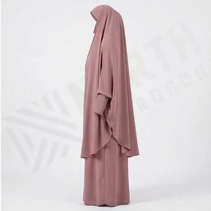 Nouvelle Arrivée - Abaya Femme Personnalisée Couleur Unie Col V Longueur Cheville en Polyester Coupe Droite Ample Manches Longues Robe Musulmane Broderie - Product Image 3