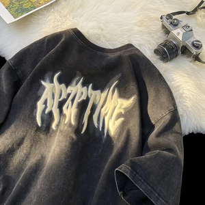 Camiseta de Lujo con Estampado Puff, Producción de Ropa de Marca Personalizada, Camiseta de Algodón con Estampado Puff Personalizado, Ropa Casual - Product Image 3