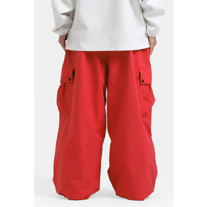 กางเกงคาร์โก้กันน้ำสีแดงสำหรับผู้ชาย เอวแบบรูดเชือก ทรงหลวม ขากว้าง มีกระเป๋าข้าง ผลิตจากวัสดุ Gore-Tex - Product Image 5