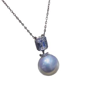 Collar de Perlas de Agua Dulce, Elegante y Sencillo, con Colgante Redondo de Plata S925 y Cadena Clavícula Opcional en Tres Colores - Product Image 5