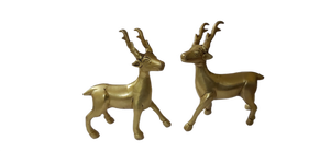 Figuras de Ciervos de Latón Dorado Hechas a Mano, Esculturas Tradicionales de Animales de Latón para Decoración Navideña de Mesa, 2 Piezas - Product Image 2