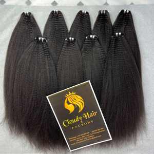 Prêt à Expédier des Paquets de Cheveux Humains Bruts Raides Crépus pour Faire des Perruques 8-40 Pouces de Cheveux Humains Bruts de Haute Qualité - Product Image 1