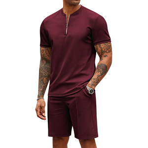 Men 2-piece Summer Quarter Zip Polo Shirt & Shorts <b>Set</b> For Men's Athletic Jogging Training Easy To Wear Short <b>Sets</b> Men's - Product Image 5