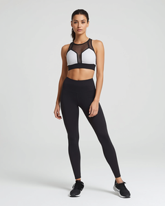 Conjunto de yoga transpirable con paneles de malla para mujer, chándal de gimnasio de alta elasticidad, conjunto de fitness ahuecado para entrenamiento - Product Image 1