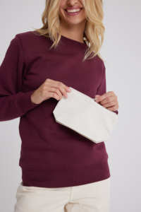 Pochette en tissu de coton recyclé avec fermeture éclair, conçue pour le rangement quotidien, les accessoires de maquillage, les petits objets, facile à transporter, durable - Product Image 1