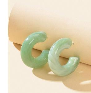 Boucles d'oreilles pendantes tendance en résine, nouveau design, bijoux de mariage pour femmes - Product Image 3